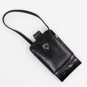 Vtg Brighton Phone Case Wristlet Cell Mobile Black Croc Leather 4.5X2.5X1.5